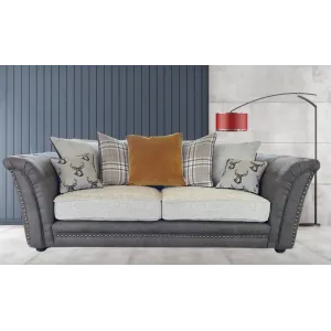 Lola 3 Seater Grey Check